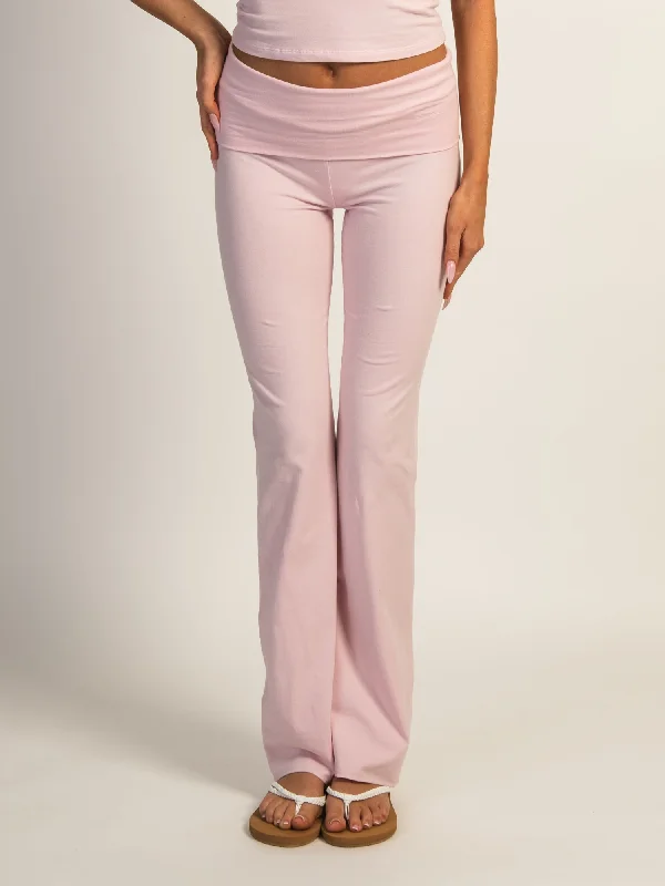 HARLOW GIA FOLDOVER PANT - LIGHT PINK Classic Straight Pants