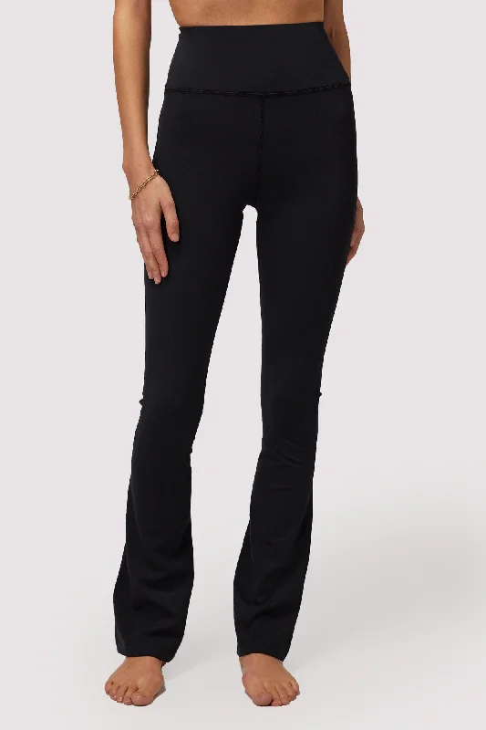 Spiritual Gangster Giselle Dream Tech Bootcut Pant - Black Relaxed Lounge Trousers