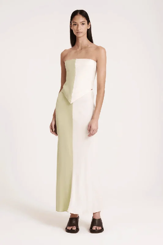 NUDE LUCY MANO CUPRO SKIRT - APPLE SPLICE velvet skirt rich