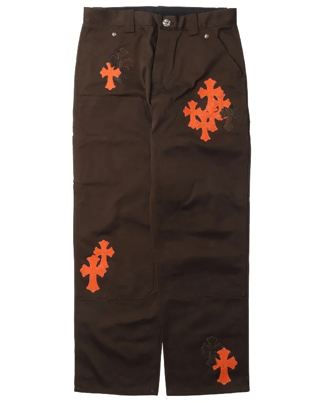 Carpenter Double Knee Cross Patch Pant Casual Drawstring Pants