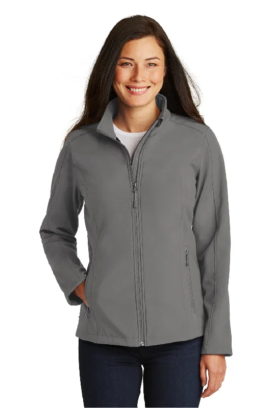 Port Authority Womens Core Wind & Water Resistant Full Zip Jacket - Deep Smoke Grey Elasticated Jacket Padded Jacket Insulated Jacket