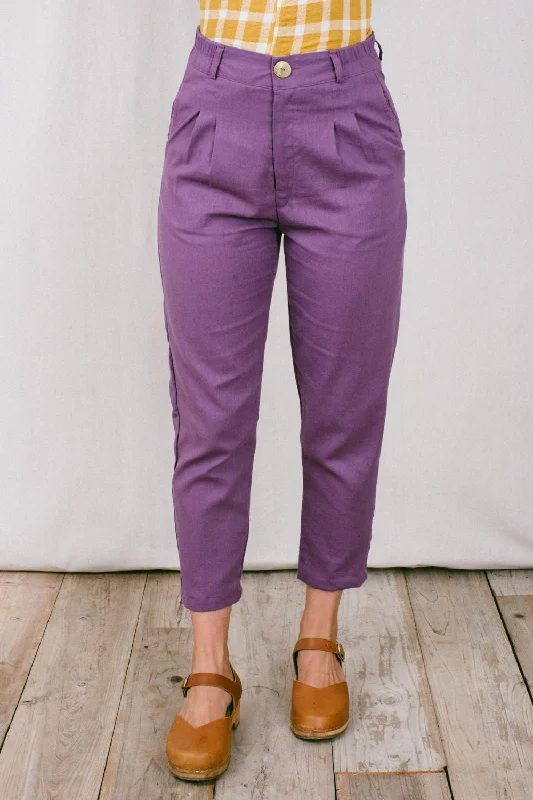 Perfect Pant 2.0 in Heliotrope Linen Casual Drawstring Pants