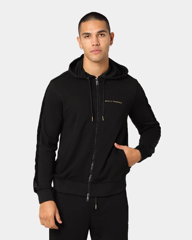 Armani Exchange Armani Exchange Felpa Jacket Black Knit Fabric Woven Fabric Fleece Fabric