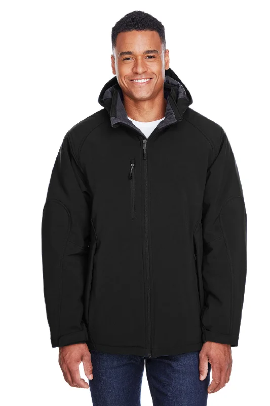 North End Mens Glacier Water Resistant Full Zip Hooded Jacket - Black Satin Jacket Silk Jacket Chiffon Jacket