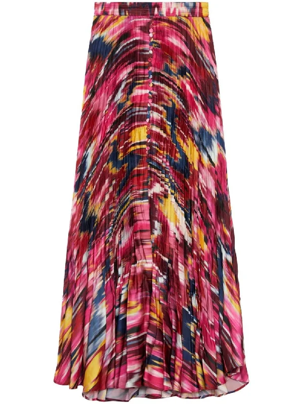 DULCE GRAPHIC-PRINT A-LINE SKIRT chiffon skirt airy