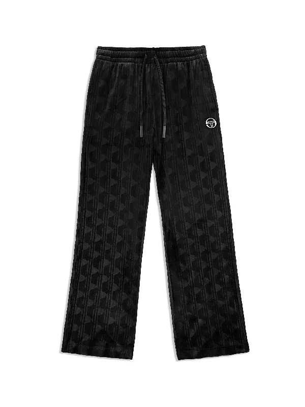 Gabrisa Velour Track Pant- Black Beauty Soft Cotton Pants