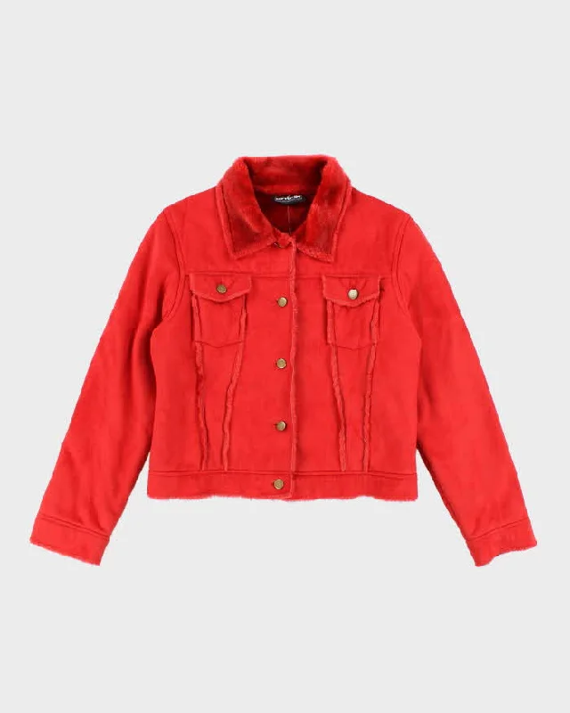 Vintage Y2k 00s Xntrik Faux Suede Red Jacket - M Plaid Jacket Tartan Jacket Houndstooth Jacket Vintage Y2k 00s Xntrik Faux Suede Red Jacket - M Plaid Jacket Tartan Jacket Houndstooth Jacket