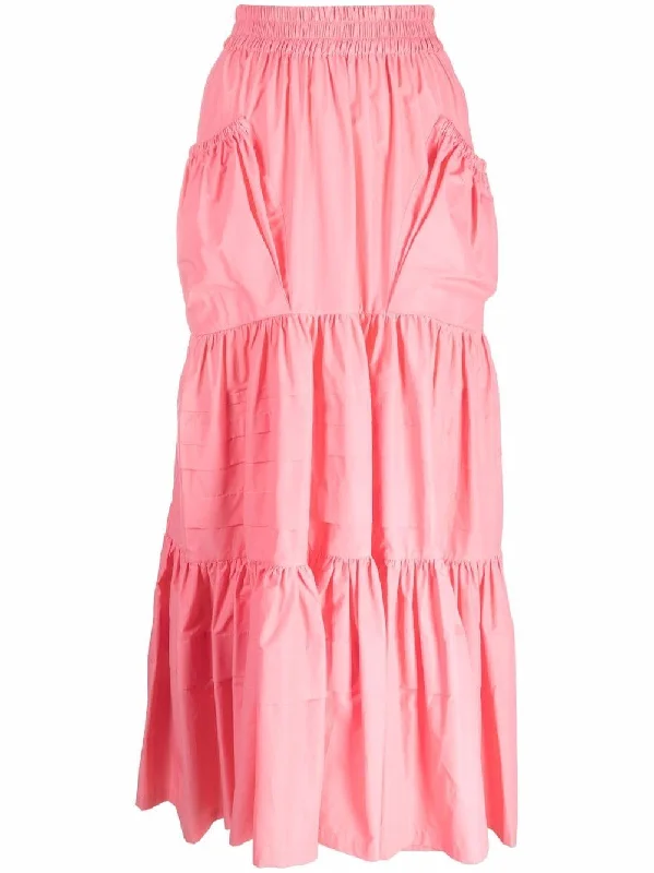 POUCH-POCKET TIERED SKIRT PEOPNK summer skirt style