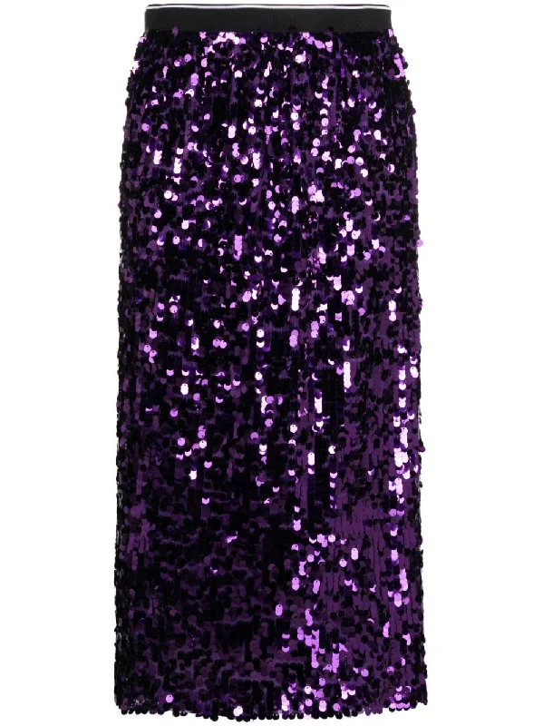 SEQUIN-EMBELLISHED MIDI SKIRT denim skirt classic