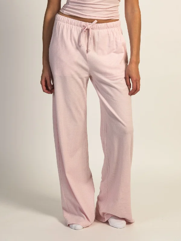 HARLOW SUNNI JERSEY STRIPED PANT - LIGHT PINK Elegant High-Waist Pants