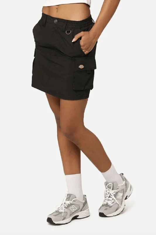 DICKIES EDINBURGH CARGO MINI SKIRT - BLACK lace skirt intricate