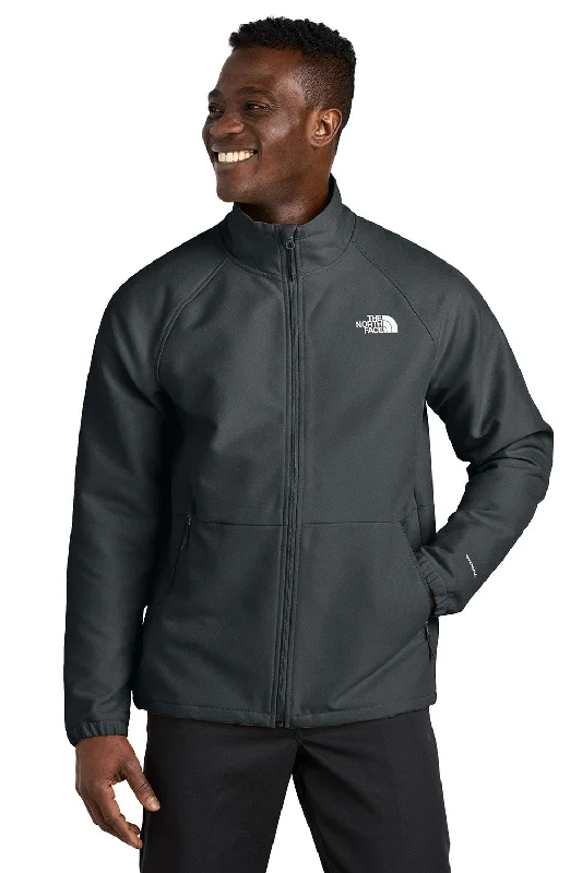 The North Face Mens Barr Lake Water Resistant Soft Shell Full Zip Jacket - Heahter Dark Asphalt Grey Faux Fur Jacket Real Fur Jacket Shearling Jacket