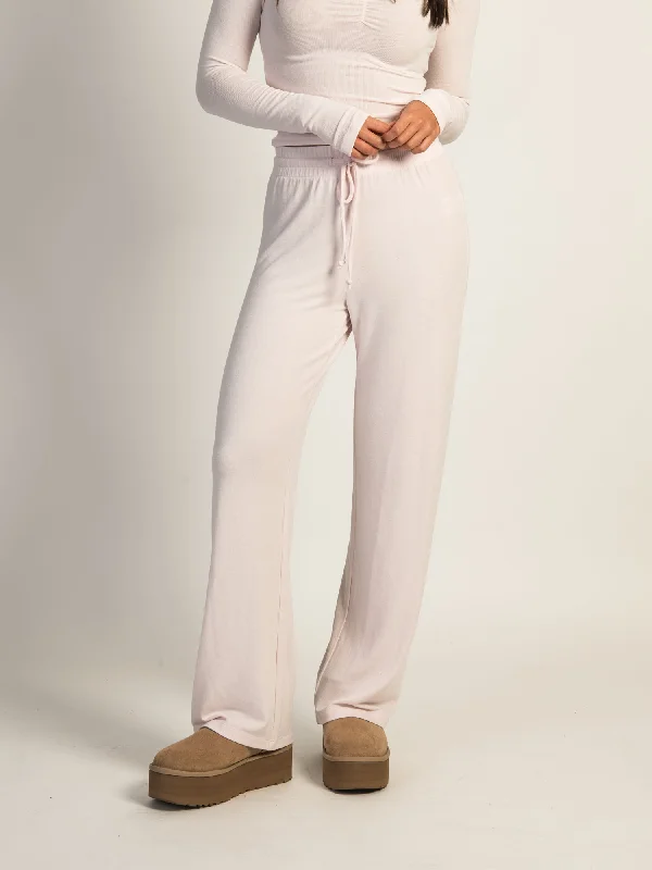 HARLOW MOLLY LOUNGE PANT - BABY PINK Comfortable Wide-Leg Pants