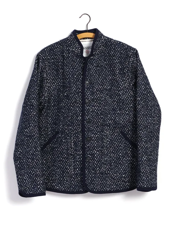 ERLING | Quilted Work Jacket | Big Blue One-Shoulder Jacket Off-the-Shoulder Jacket Asymmetrical Jacket
