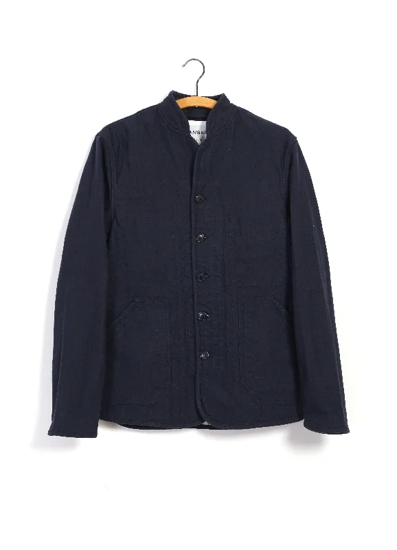 ERLING | Refined Work Jacket | Blue Satin Fabric Silk Fabric Chiffon Fabric