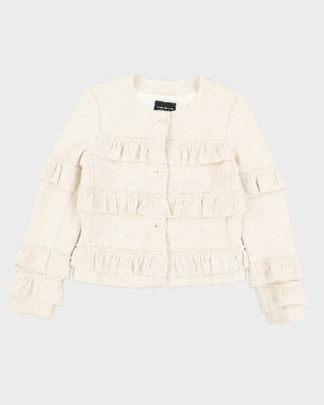 Club Monaco Cream Jacket - S Trench Coat Raincoat Waterproof Jacket