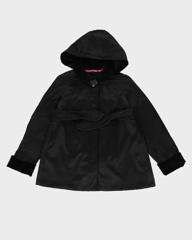 Betsey Johnson Black A-Line Padded Jacket - S Print Jacket Jacquard Jacket Embroidered Jacket