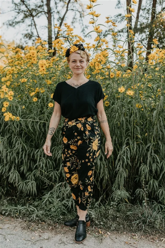 Perfect Pant in Black Marigold Comfortable Fleece Pants