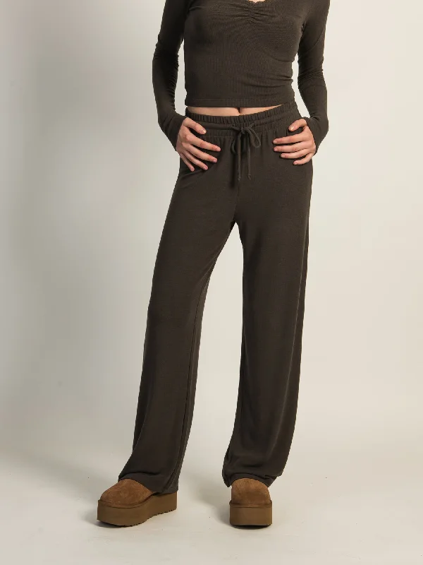 HARLOW MOLLY LOUNGE PANT - CHARCOAL Chic Black Leggings