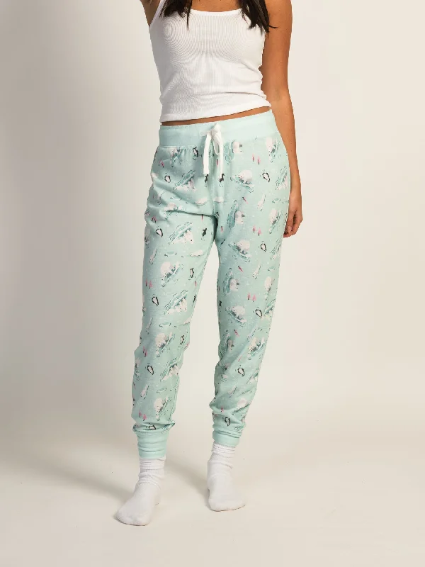 HARLOW AVA LOUNGE PANTS - BLUE Fashionable Tapered Leg Pants