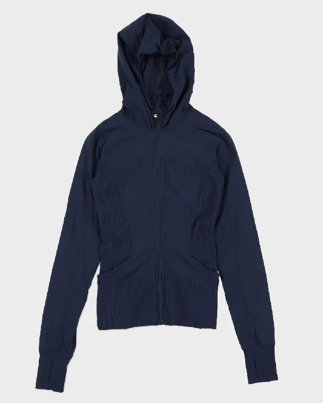 Lululemon Navy Stripe Zip Down Hooded Jacket - XS Plaid Jacket Tartan Jacket Houndstooth Jacket