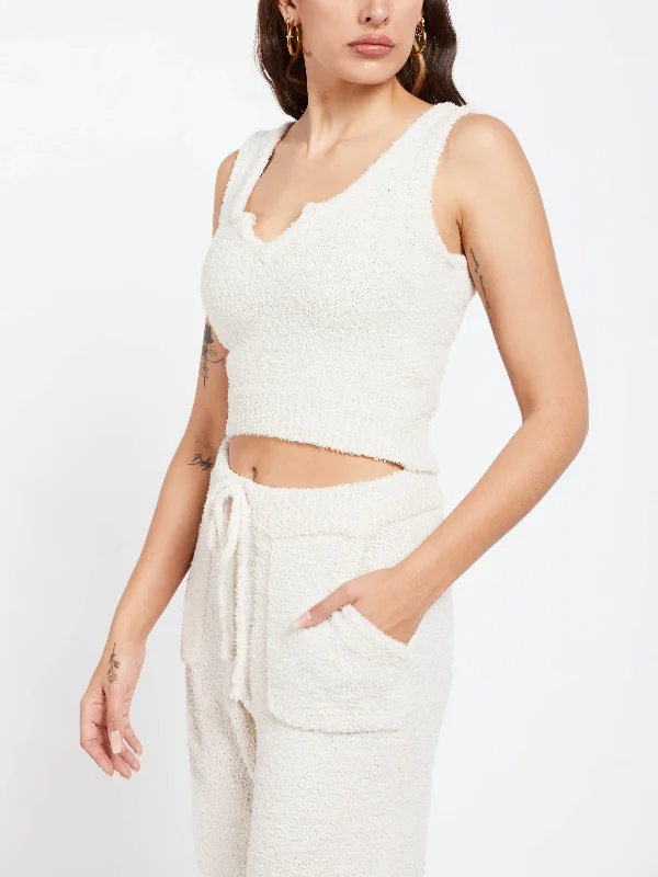 Notched Sweater Tank Wool Fabric Cashmere Fabric Tweed Fabric