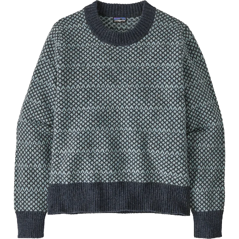 Women's Recycled Wool Crewneck Sweater Fitted Slim Tailored