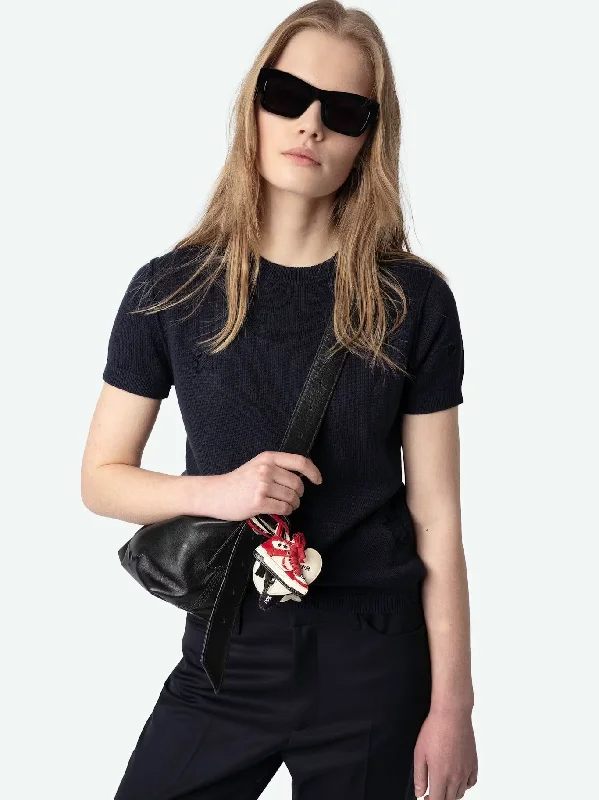Bully Sweater Encre - Zadig & Voltaire Silk Blend Satin Velvet