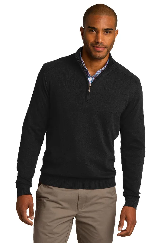 Port Authority 1/2-Zip Sweater. SW290 Hooded Sweater Collared Sweater Shawl Collar