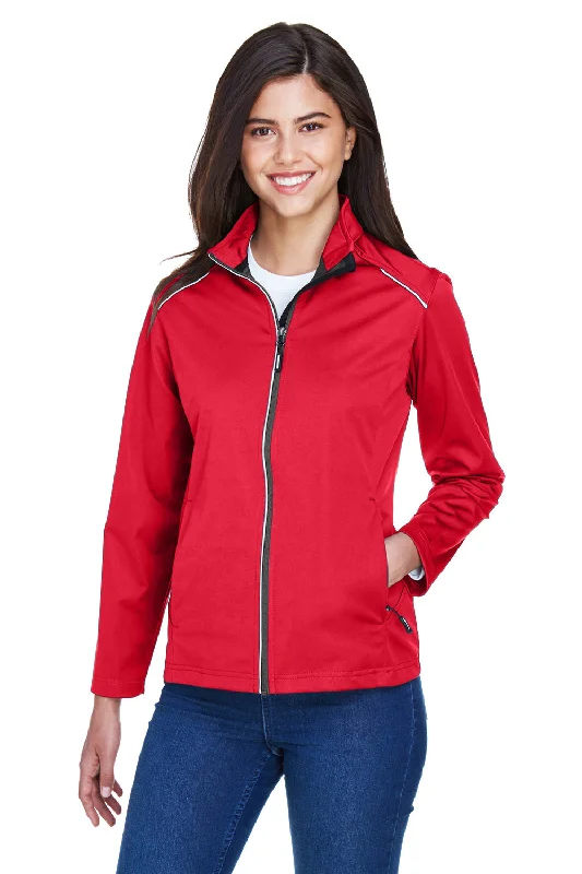 Core 365 Womens Techno Lite Water Resistant Full Zip Jacket - Classic Red Notch Collar Jacket Peter Pan Collar Jacket Cowl Neck Jacket