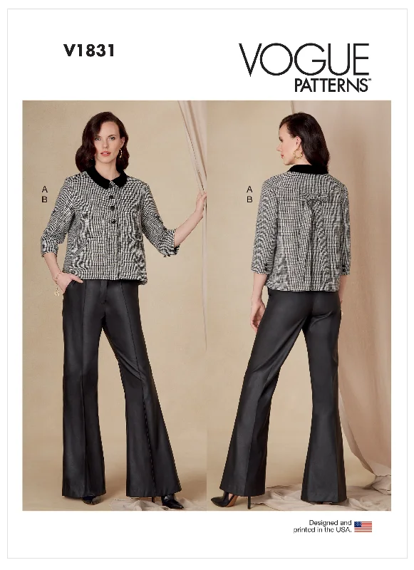 Vogue Pattern V1831  Misses' and Misses' Petite Jacket and Pants Appliqued Jacket Beaded Jacket Sequined Jacket