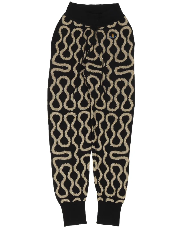 Wool Knit Pants Casual Drawstring Pants