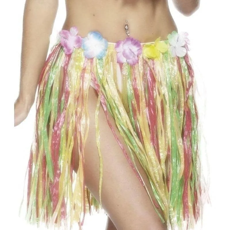 Hawaiian Hula Skirt Adult Multi linen skirt natural