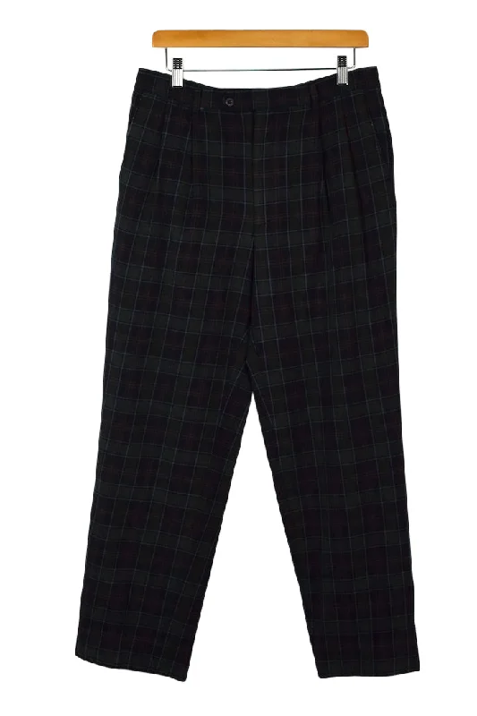 Reworked Checkered Pants High-Waist Jeans