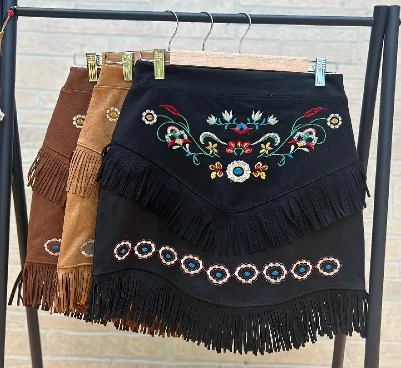 Embroidered Mexican Skirts(3 colors available) corduroy skirt cozy