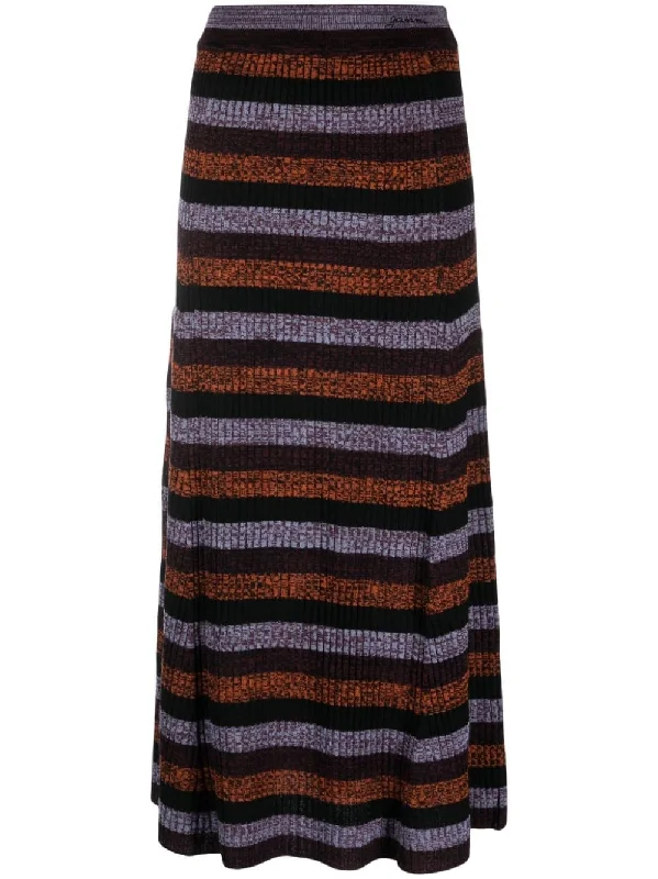 SPRAYED MERINO RIB WOOL MAXI SKIRT velvet skirt sumptuous