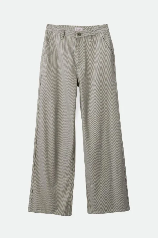 Victory Full Length Wide Leg Pant - Sea Kelp Stripe Stretch Fit Pants