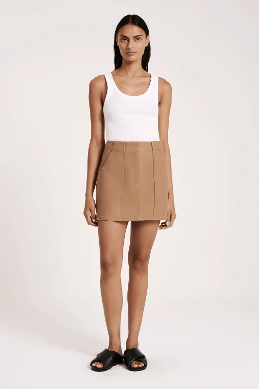 NUDE LUCY BRISA SKIRT - SEPIA satin skirt smooth