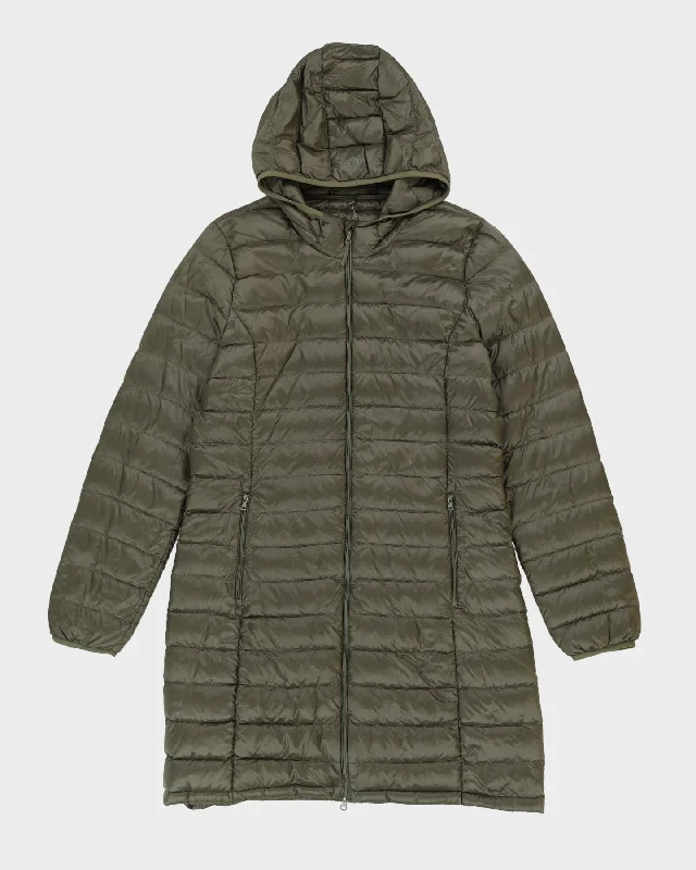 Tna Long Green Puffer Jacket - L Cotton Jacket Linen Jacket Terry Jacket