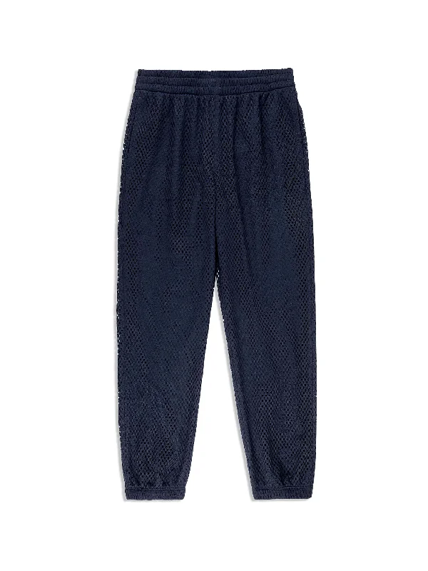 Adria Mesh Track Pant- Maritime Blue Trendy Palazzo Pants