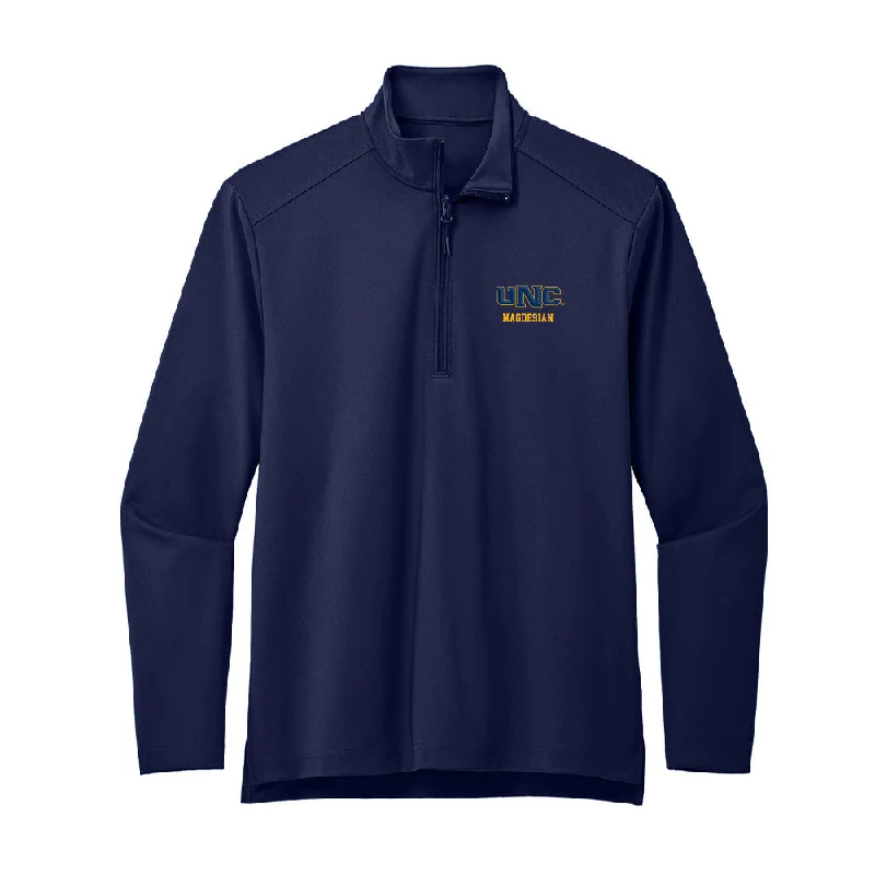 UNCO - NCAA Women's Cross Country : Ania Magdesian - Premium Quarter Zip Jacket Boat Neck Shawl Collar Notched Collar