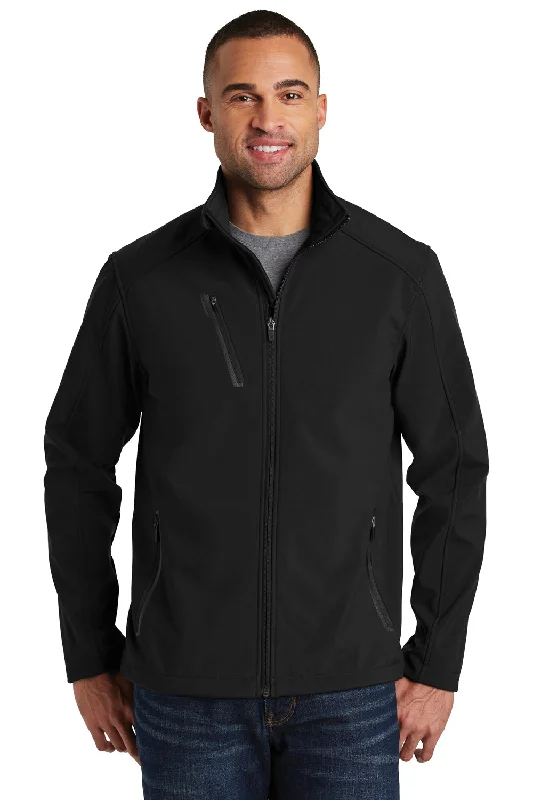 Port Authority Mens Welded Wind & Water Resistant Full Zip Jacket - Black Cotton Fabric Linen Fabric Terry Fabric