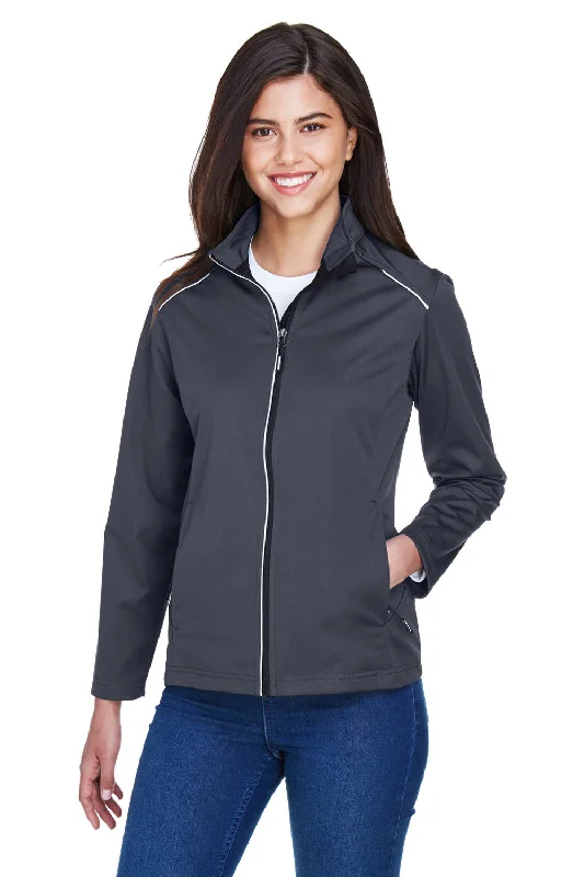 Core 365 Womens Techno Lite Water Resistant Full Zip Jacket - Carbon Grey Welt Pockets Slit Pockets Flap Pockets