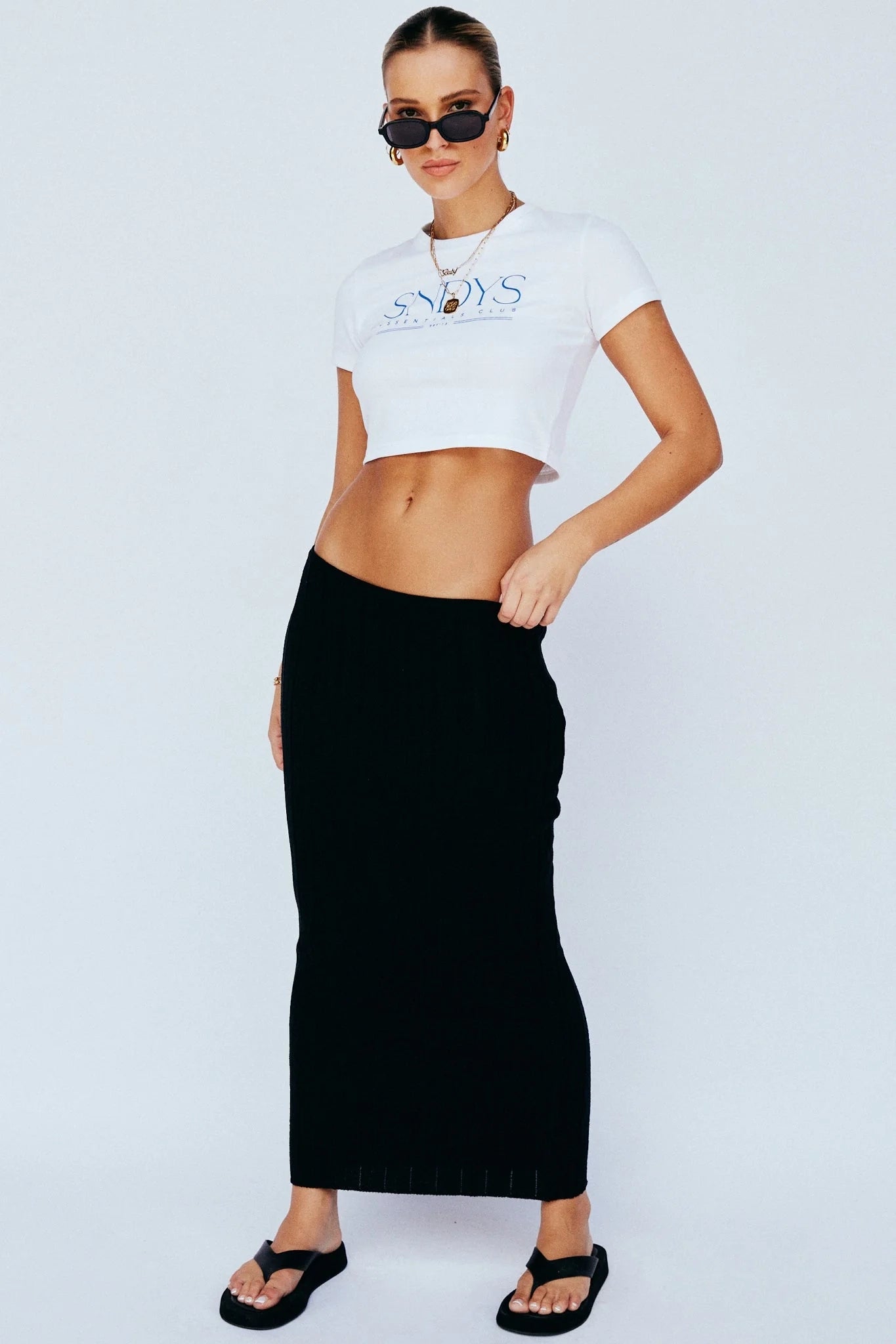SNDYS THE LABEL BAHA SKIRT - BLACK silk skirt lustrous