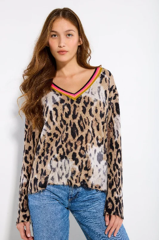 Wild Side Sweater Mink/Mocha - Lisa Todd Polka Dot Checkered Tartan