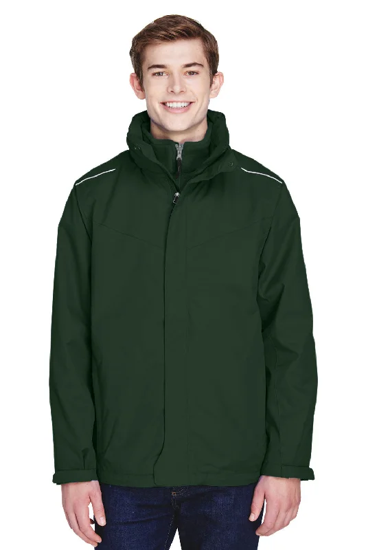 Core 365 Mens Region 3-in-1 Water Resistant Full Zip Hooded Jacket - Forest Green Mesh Jacket Canvas Jacket Denim Jacket