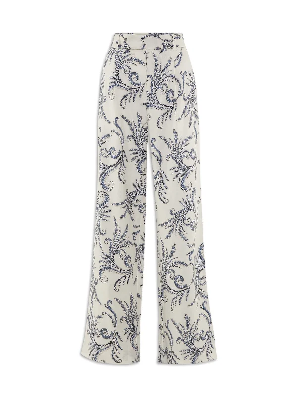 High-Rise Linen-Cotton Pant Trendy Wide-Leg Pants