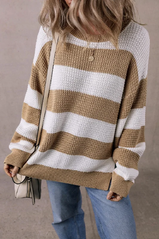 Tyler Color Block Round Neck Sweater Slim Fit Regular Fit Oversized