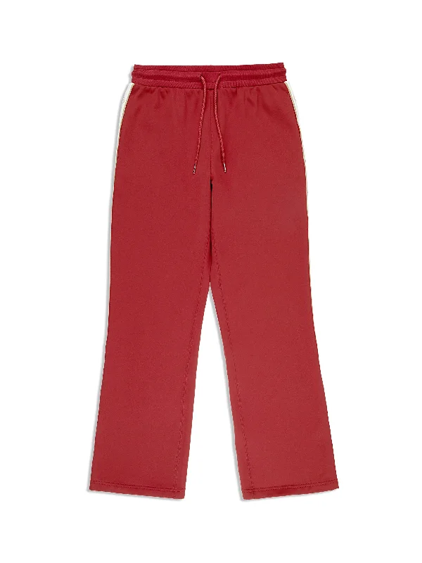 Ardea Straight Leg Track Pant- Sun Dried Tomato Comfy Zip-Up Pants