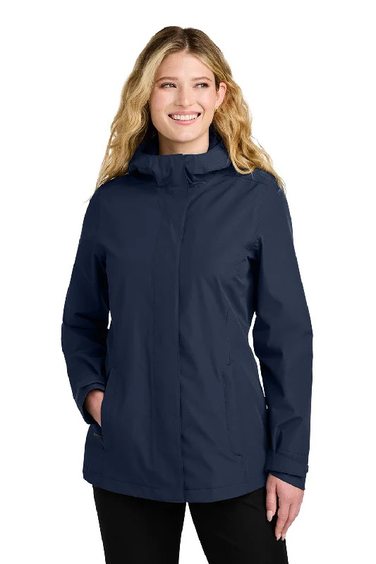 Port Authority Womens C-FREE Water Resistant Full Zip Hooded Rain Jacket - True Navy Blue Notch Collar Jacket Peter Pan Collar Jacket Cowl Neck Jacket Port Authority Womens C-FREE Water Resistant Full Zip Hooded Rain Jacket - True Navy Blue Notch Collar Jacket Peter Pan Collar Jacket Cowl Neck Jacket